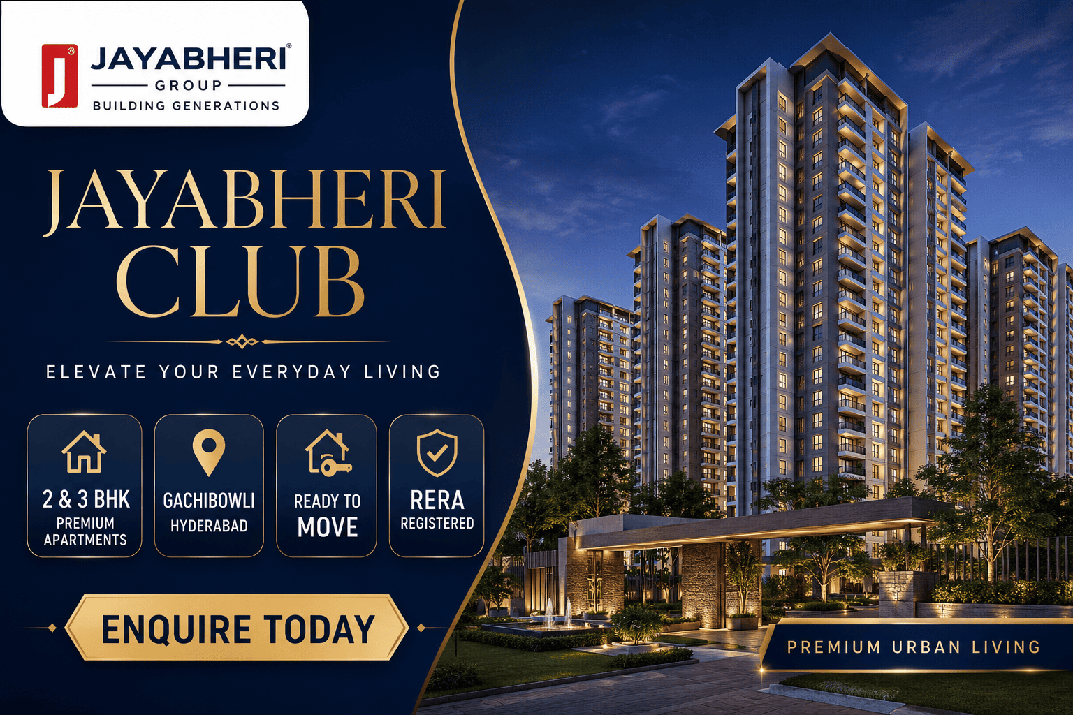 Jayabheri Club - Premium Residential Apartments in Gachibowli, Hyderabad