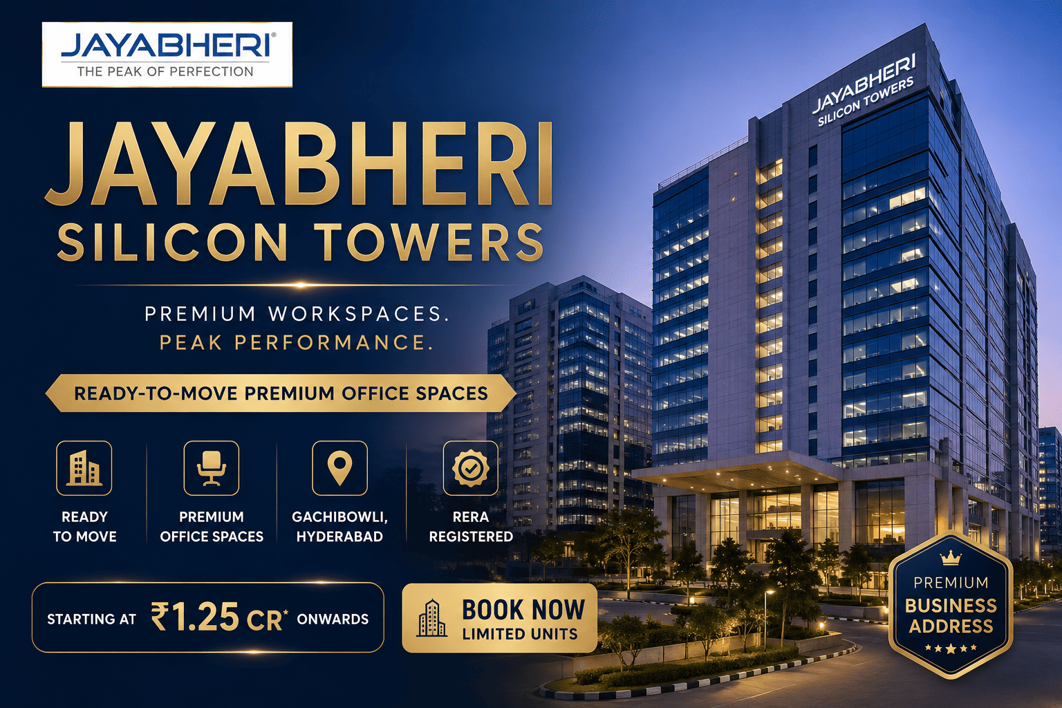 Jayabheri Silicon Towers - Premium Office Spaces in Gachibowli, Hyderabad