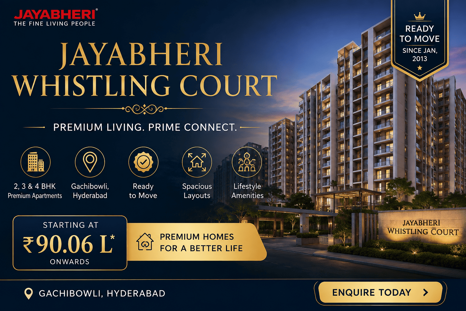 Jayabheri Whistling Court - Luxury Apartments Hyderabad